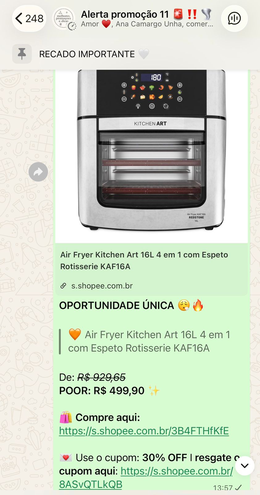 Air fryer grande em oportunidade única